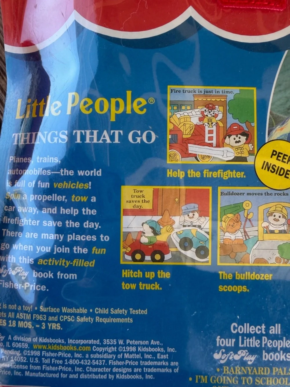 VTG Fisher-Price Little People Soft Play Interactive Cloth Book w/ Case 90s GUC
